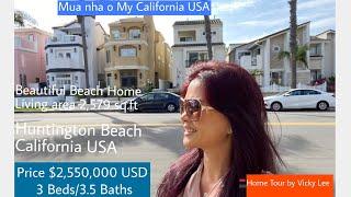 Touring beautiful Beach Home Downtown Huntington Beach California USA |Home Tour Real Estate