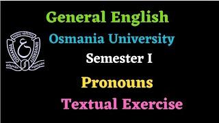 Pronouns,  Degree sem 1 , Grammar Textual Exercises Osmania University