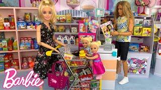 Barbie Grocery Shopping for Mini Food at Supermarket