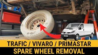 How to remove spare wheel Renault Trafic Vauxhall Vivaro Nissan Primastar TVP spare wheel removal