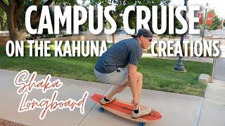 College Campus Cruise on the Kahuna Creations Shaka Longboard