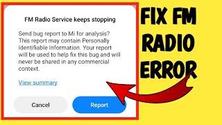 how to fix FM Radio Service Keeps stopping problem 2022