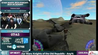 Star Wars: Jedi Knight - Jedi Academy by CovertMuffin in 0:37:11 - SGDQ2016 - Part 46