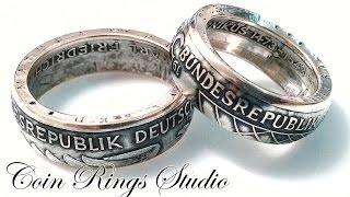 Silver coin rings made of German 5 Mark.  Making process (how I made coin rings)