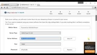 Configure shoutcast source plugin to connect to a myradiostream.com server