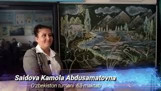 Natural landscapes. Drawing on the school board. D. Mamatov.