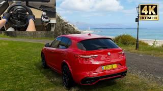 FORZA HORIZON 4 I ALFA ROMEO STELVIO QUADRIFOGLIO I THRUSTMASTER T300 RS I STEERING WHEEL GAMEPLAY