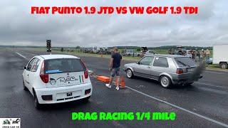 Fiat Punto 1.9 JTD vs VW Golf 1.9 TDI drag racing 1/4 mile  - 4K UHD