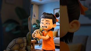 The turtle bytes the child । Fun for kids #ai #animation #cartoon