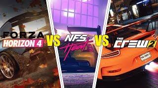 Forza Horizon 4 vs The Crew 2 vs Need For Speed Heat