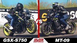 Yamaha MT-09  Suzuki GSX-S750  DRAG RACING