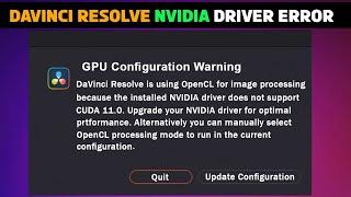 How To Fix GPU Configuration Warning on Davinci Resolve 18 - One Click Solution