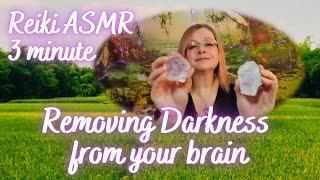 3 minute Reiki ASMR. Removing darkness from your brain. Lepidolite crystal healing