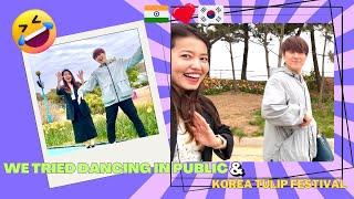 🫶 We tried dancing in public #btsarmy /Korea Unboxing #indokorean