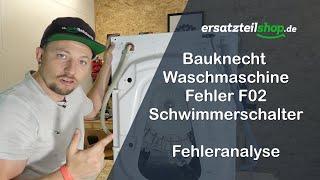 Bauknecht Waschmaschine Fehler F02