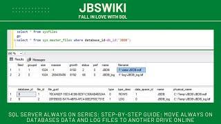 SQL Server Always On Series: Move Always On Databases Data and Log Files to Another Drive Online