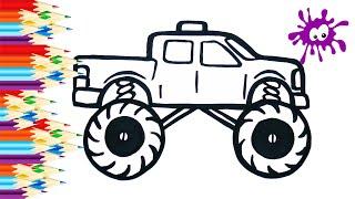 How to draw a MONSTER TRUCK step by step