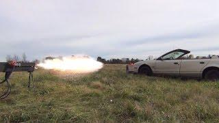 250lb Railgun vs. Car Door: 27,000 Joules. Launch #4