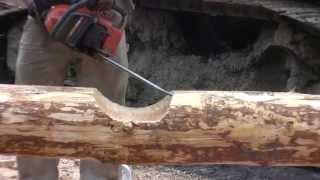 How to Notch a Log for Building a Log Home or Log Cabin Saddle Scribe Style 346xp