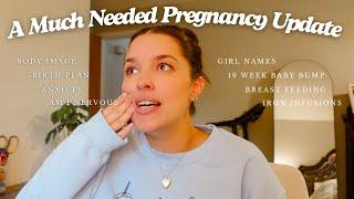 PREGNANCY UPDATE | Anxiety, Weight Gain, Breastfeeding, Birth Plan, Girl Names, 19 Week Bump