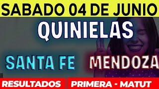 Quinielas Primera y matutina de Santa Fé y Mendoza, Sábado 4 de Junio