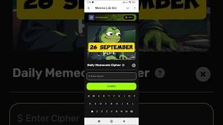 Daily Memecoin Cipher 26 September 2024 #telegram #hamsterkombat #airdrop #memecoin