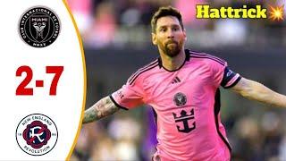 Messi Back Show 4 Goals ️Inter Miami vs New England 7/2 - Highlights & All Goals 2024 -HD #Messi