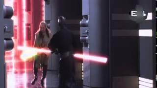 qui gon gin and obi wan vs darth maul with weird music