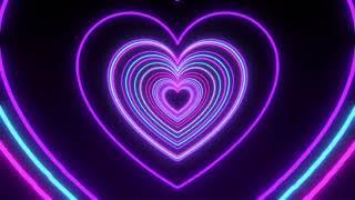 Neon Lights Love Heart Tunnel and Romantic Abstract Glow Particles 4K Moving Wallpaper Background