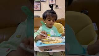 Sitara’s favourite  food #srideviashok #sridevisitara #sridevi #youtubeshorts #baby #pasta #food