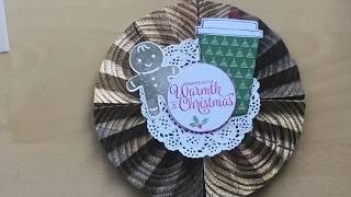 Rosette Christmas ornament featuring Wood textured dsp #27