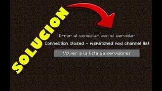 Solucion Del Error connection closed mismatched mod channel list En Minecraft Aternos (Español)