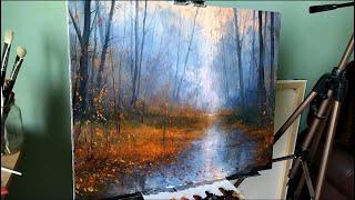 AUTUMN COLORS. How to paint autumn. Autumn landscape oil painting