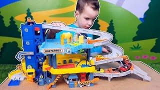 Трек с машинками Большой гараж Matchbox Пожарная и полицейская Kids cars and trucks. Nick Turbo