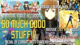 FREE SKILL RECORDS!! Medal of Combat Arts Trader!! FISHING BOY CRIT SKILL!! SAOIF