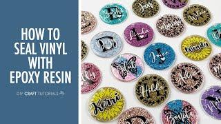 HOW TO SEAL VINYL WITH RESIN FROM START TO FINISH | Acrylic Keychain Tutorial | Glitter Keychain