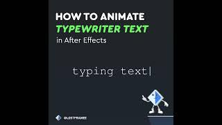 Typewriter Text Animation in After Effects | Quick Tutorial (ONLY 1 MINUTE)