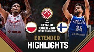 Poland  vs Finland  | Extended Highlights | FIBA OQT 2024 Spain