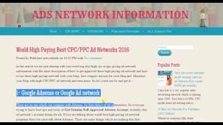 High Paying Best CPC PPC Ad Networks