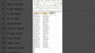 UPPER and LOWER in Excel