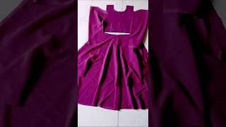 Convert Saree into Beautiful Dress|Gown|Frock Cutting  |2 Layer Anarkali Dress Cutting #viralvideo