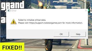 Fix Failed to Initialize critical data gta 5 epic games|| gta V not launching.