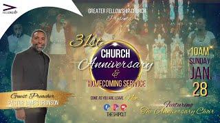 31st Church Anniversary | January 28, 2023 | Pastor James Brunson