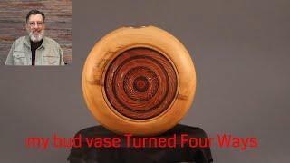 Disk-shaped Bud Vase--Turned four Ways July 1st 2024 with Sam Angelo