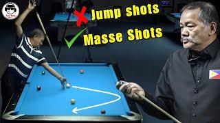 Efren Reyes Masse Shots | No Jump Shots, ONLY MASSE SHOTS!