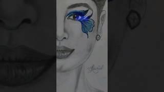 Blue Challenge Sketch by Affan Rashid. #shorts #affanrashid #sketch #blue #billieeilish #challenge