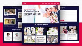 Create A Responsive ' Wedding Planner ' Website Design Using HTML / CSS / JS - Step By Step