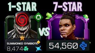 MCOC | SUMMONED SYMBIOTE 1-STAR VS SHURI 7-STAR| Marvel | Kabam| contest of champions |