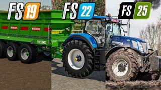 Farming Simulator 25 VS 22 VS 19 | gameplay and graphics comparison