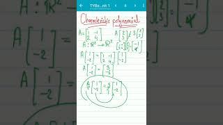 Characteristic Polynomial Introduction(TYBSc Mathematics MU) UNIT 1 SEM 5